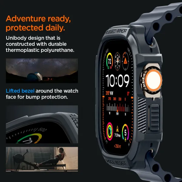 SPIGEN RUGGED ARMOR Obal na hodinky Apple Watch Ultra 1 / 2 49mm DARK GREY