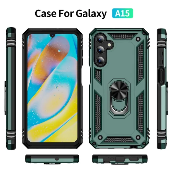 RING Kryt s držiakom pre Samsung Galaxy A15 / A15 5G zelený