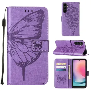 ART BUTTERFLY Peňaženkový obal pre Samsung Galaxy A15 / A15 5G svetlofialový