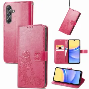 ART FLOWERS Peňaženkový obal pre Samsung Galaxy A15 / A15 5G tmavoružový