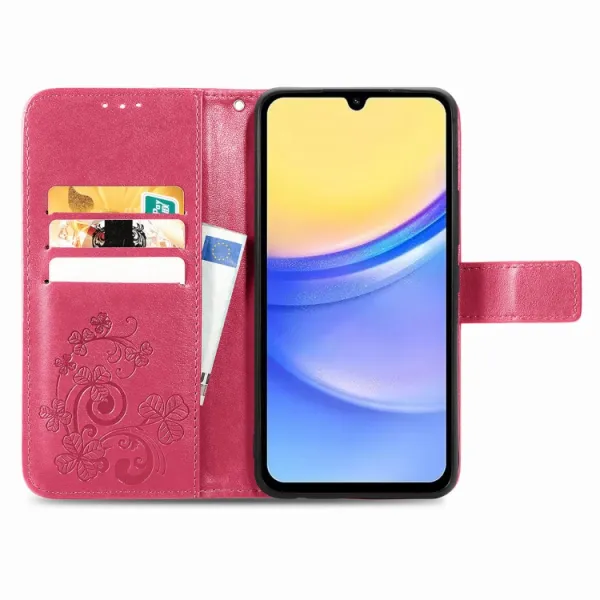 ART FLOWERS Peňaženkový obal pre Samsung Galaxy A15 / A15 5G tmavoružový