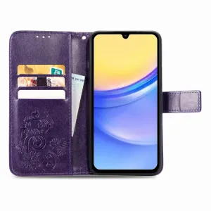 ART FLOWERS Peňaženkový obal pre Samsung Galaxy A15 / A15 5G fialový