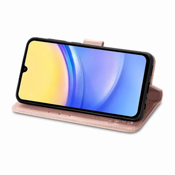 ART FLOWERS Peňaženkový obal pre Samsung Galaxy A15 / A15 5G svetloružový