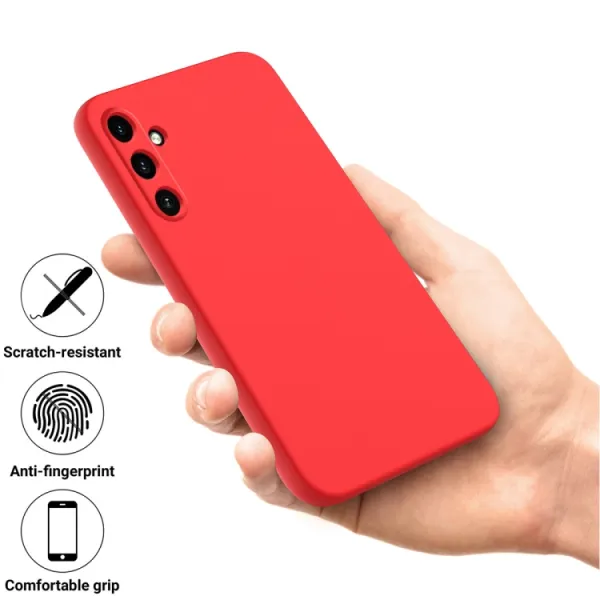 RUBBER Ochranný kryt pre Samsung Galaxy A35 5G červený