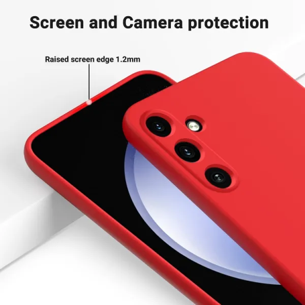RUBBER Ochranný kryt pre Samsung Galaxy A35 5G červený