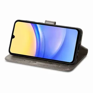 ART FLOWERS Peňaženkový obal pre Samsung Galaxy A15 / A15 5G šedý
