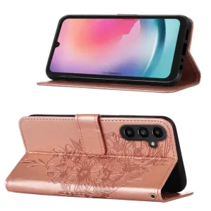 ART BUTTERFLY Peňaženkový obal pre Samsung Galaxy A15 / A15 5G ružový