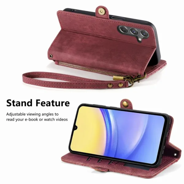 GEOM Peňaženkové puzdro pre Samsung Galaxy A15 / A15 5G červené