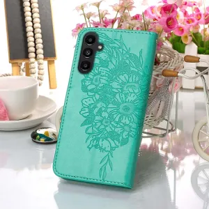 ART BUTTERFLY Peňaženkový obal pre Samsung Galaxy A15 / A15 5G zelený