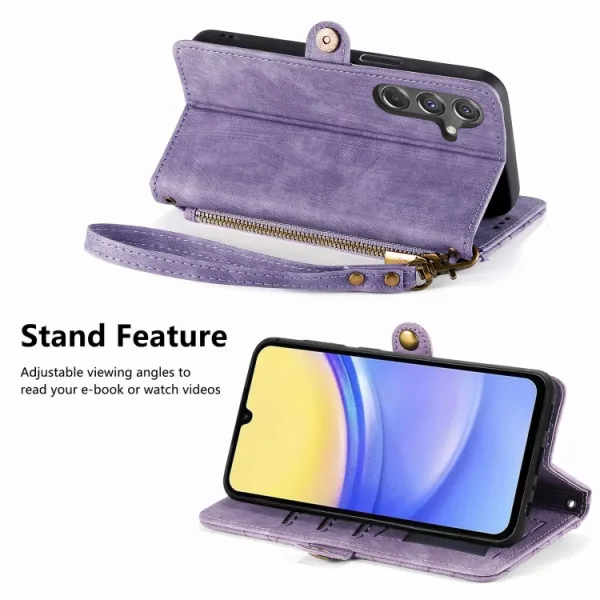 GEOM Peňaženkové puzdro pre Samsung Galaxy A15 / A15 5G fialové