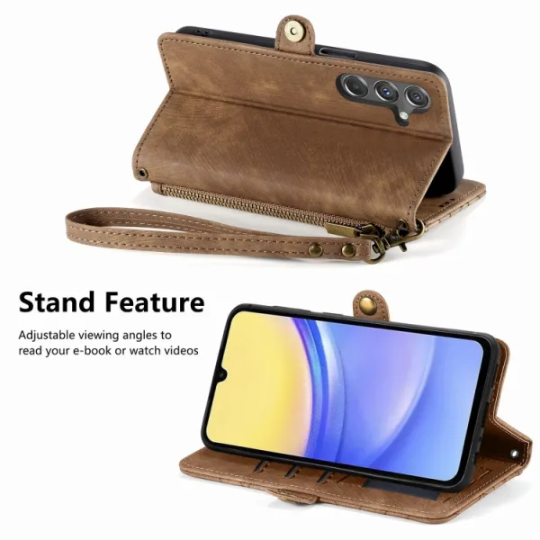 GEOM Peňaženkové puzdro pre Samsung Galaxy A15 / A15 5G hnedé
