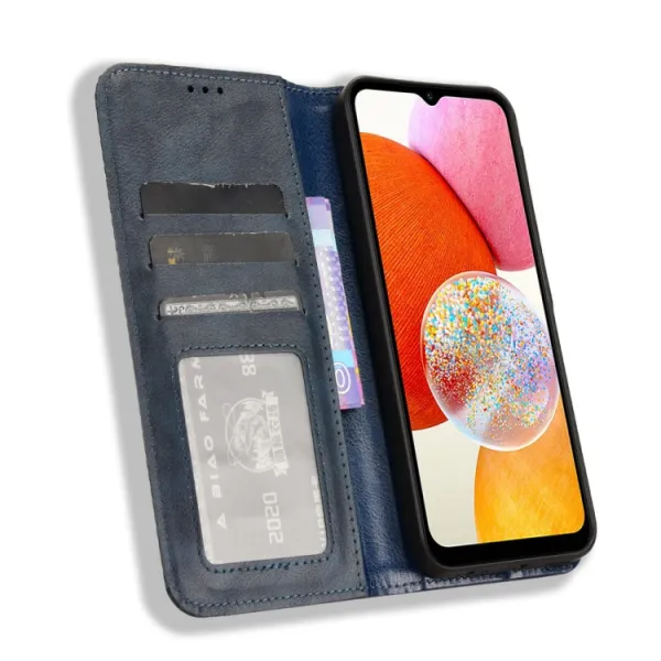 BUSINESS Peňaženkový kryt pre Samsung Galaxy A15 / A15 5G modrý