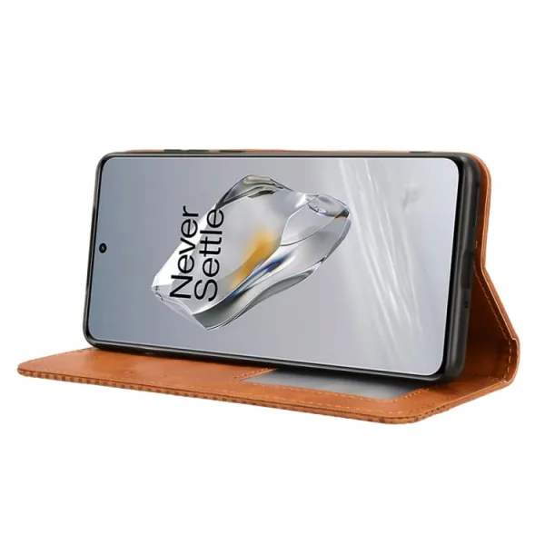 BUSINESS Peňaženkový kryt pre OnePlus 12R hnedý