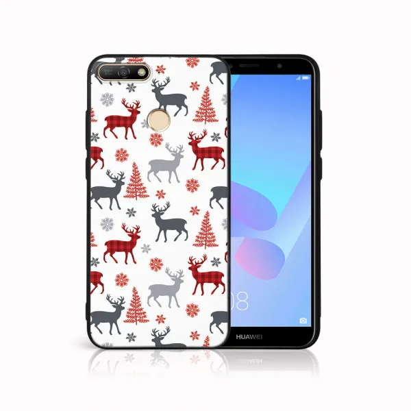 MY ART Kryt s vianočným dizajnom Huawei Y6 Prime 2018 DEER (068)