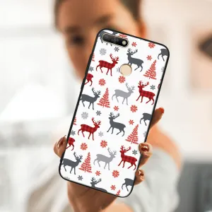 MY ART Kryt s vianočným dizajnom Huawei Y6 Prime 2018 DEER (068)