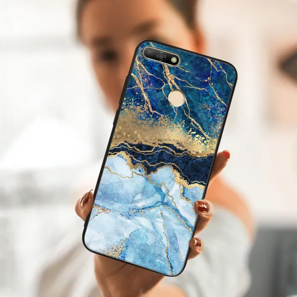 MY ART Ochranný kryt pre Huawei Y6 Prime 2018 BLUE MARBLE (141)
