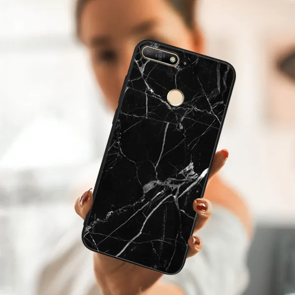 MY ART Ochranný kryt pre Huawei Y6 Prime 2018 BLACK MARBLE (142)