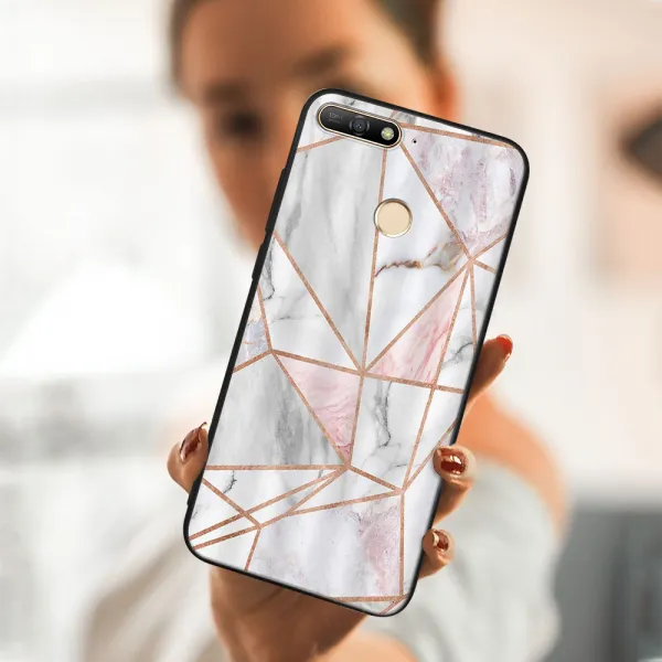 MY ART Ochranný kryt pre Huawei Y6 Prime 2018 PINK MARBLE (143)
