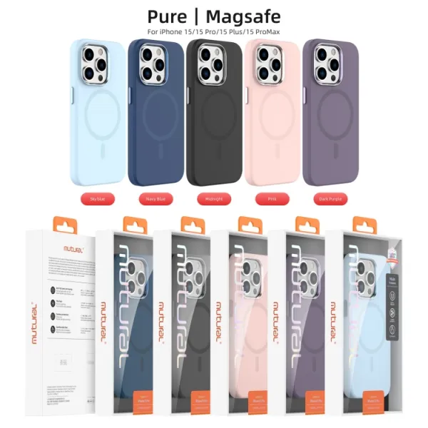 MUTURAL SILICONE MAGSAFE Ochranný kryt Apple iPhone 15 Pro Max tmavomodrý