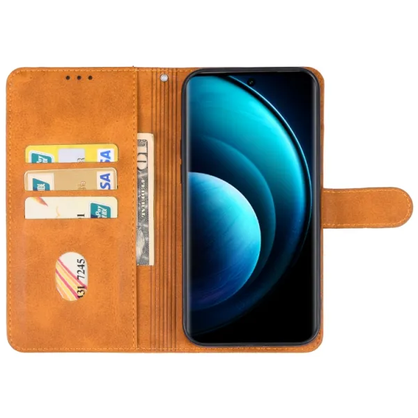 SMOOTH Peňaženkové puzdro pre Vivo X100 Pro 5G hnedé