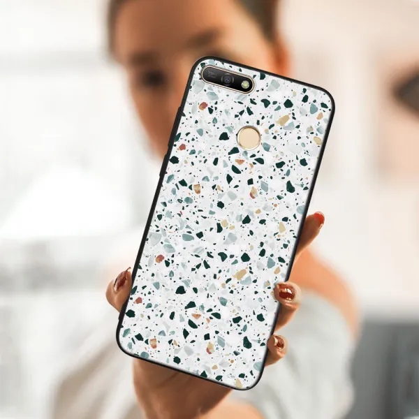 MY ART Ochranný kryt pre Huawei Y6 Prime 2018 GREY TERRAZZO (163)