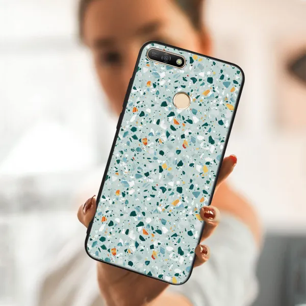 MY ART Ochranný kryt pre Huawei Y6 Prime 2018 BLUE TERRAZZO (164)