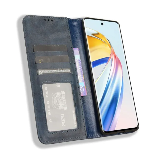 BUSINESS Peňaženkový kryt pre Honor Magic6 Lite 5G modrý