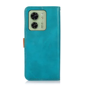 KHAZNEH DUAL-COLOR Peňaženkový kryt pre Motorola Edge 40 modrý