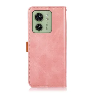 KHAZNEH DUAL-COLOR Peňaženkový kryt pre Motorola Edge 40 ružový
