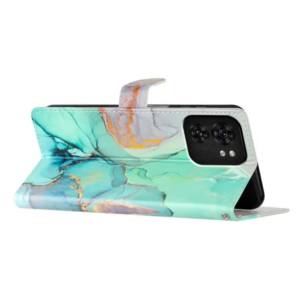 ART Peňaženkový kryt pre Motorola Edge 40 GREEN MARBLE