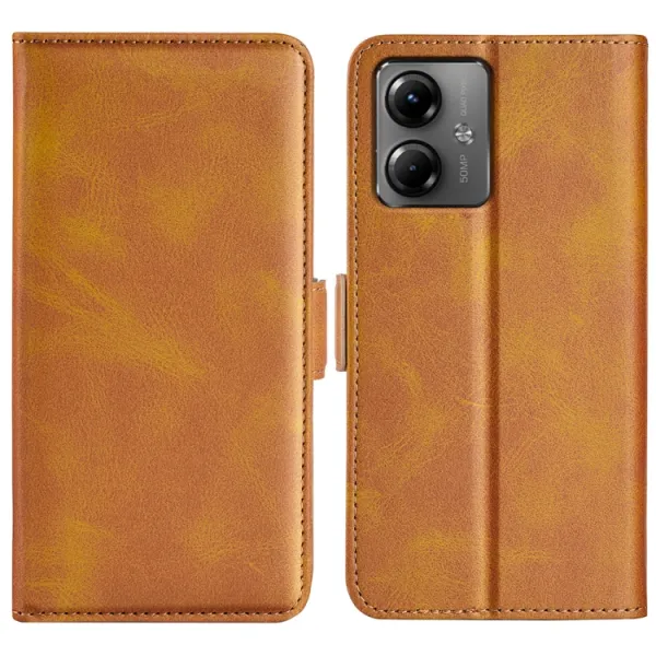 SIDE Peňaženkové puzdro pre Motorola Moto G14 svetlohnedé