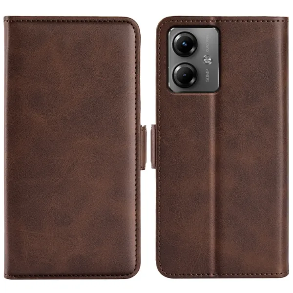 SIDE Peňaženkové puzdro pre Motorola Moto G14 tmavohnedé