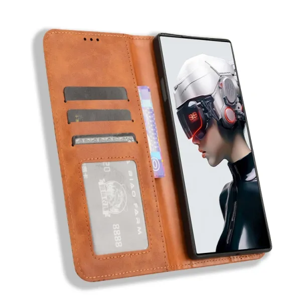 BUSINESS Peňaženkový kryt pre Nubia Redmagic 9 Pro 5G hnedý