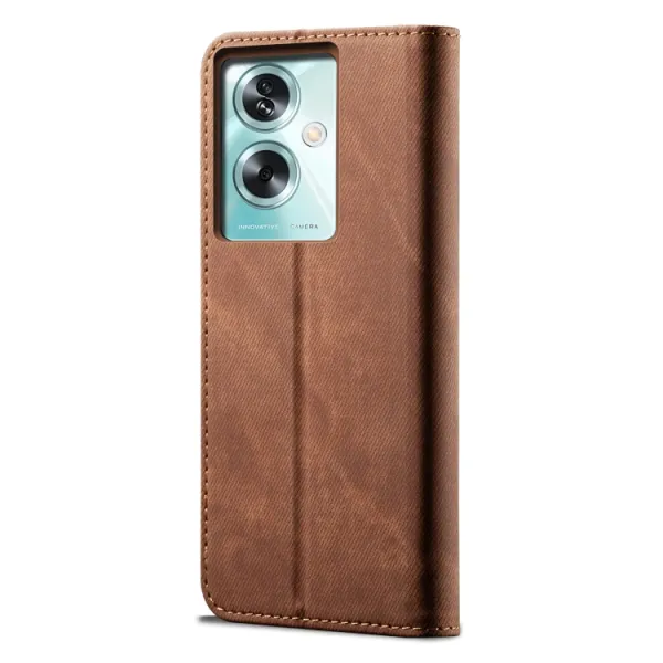 DENIM Peňaženkový kryt pre Oppo A79 5G hnedý
