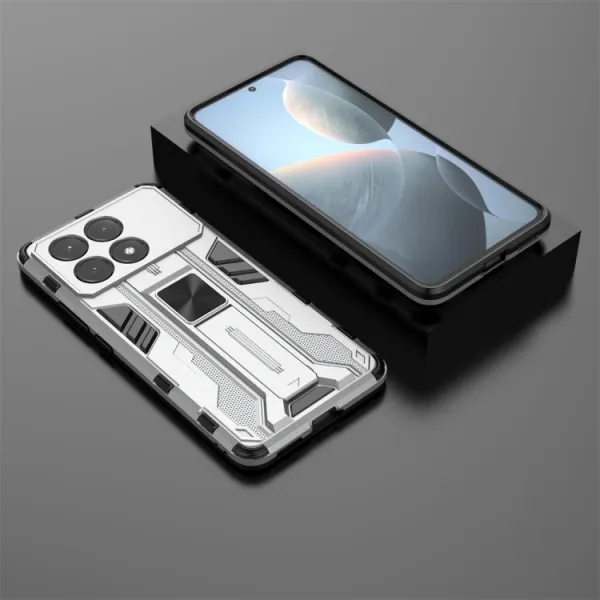 SUPERSONIC Odolný obal pre Xiaomi Poco X6 Pro 5G strieborný