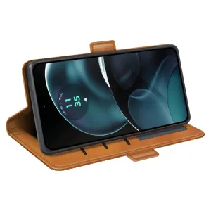 SIDE Peňaženkové puzdro pre Motorola Moto G14 svetlohnedé
