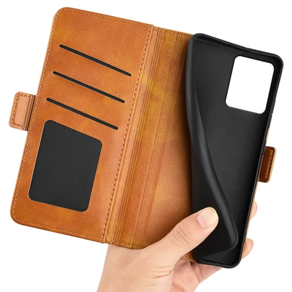 SIDE Peňaženkové puzdro pre Motorola Moto G14 svetlohnedé