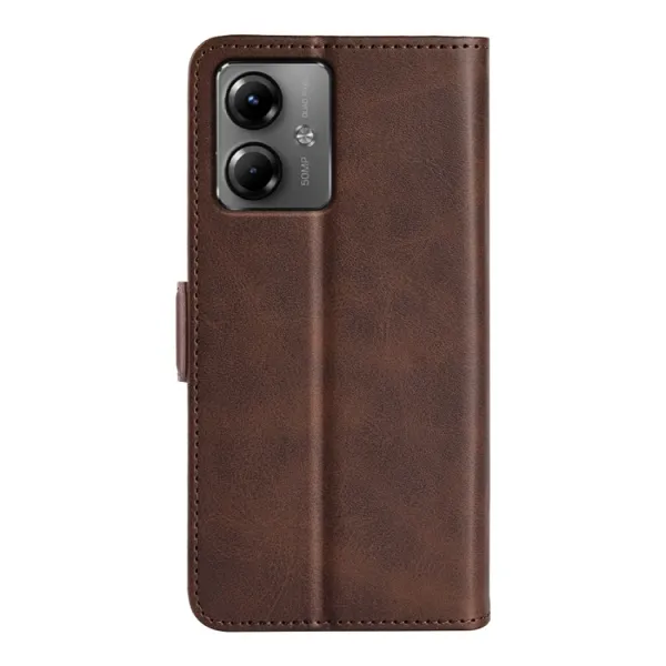 SIDE Peňaženkové puzdro pre Motorola Moto G14 tmavohnedé