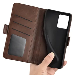 SIDE Peňaženkové puzdro pre Motorola Moto G14 tmavohnedé