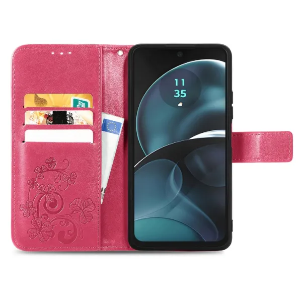 ART FLOWERS Peňaženkový obal pre Motorola Moto G14 tmavoružový