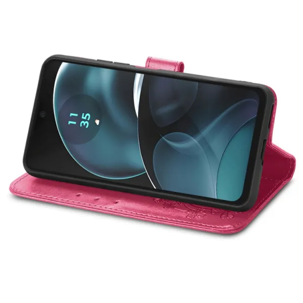 ART FLOWERS Peňaženkový obal pre Motorola Moto G14 tmavoružový