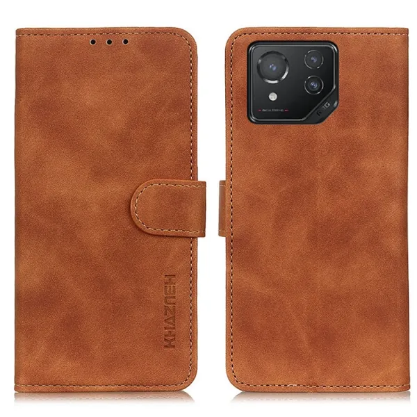 KHAZNEH RETRO Peňaženkové puzdro pre Asus ROG Phone 8 hnedé