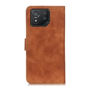KHAZNEH RETRO Peňaženkové puzdro pre Asus ROG Phone 8 hnedé