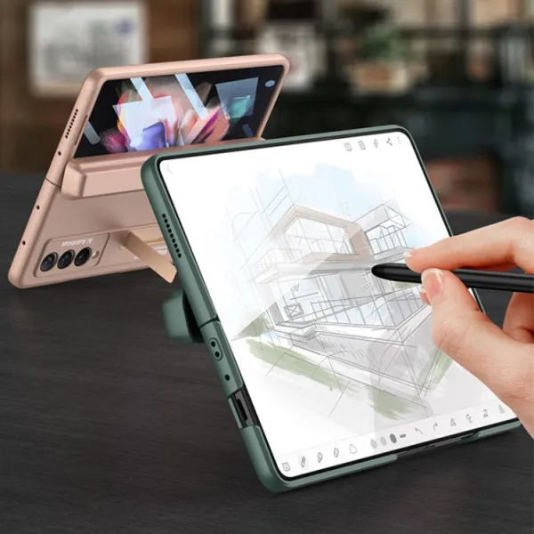 GKK BOX Ochranný kryt so stojanom Samsung Galaxy Z Fold 3 5G šedý