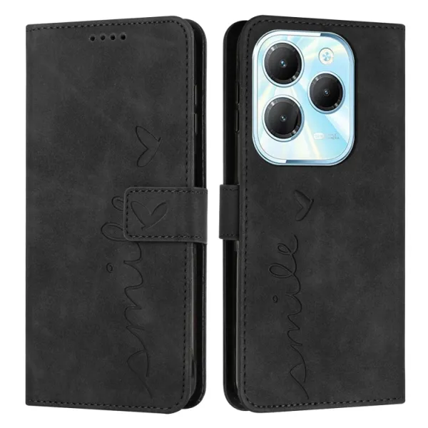 ART SMILE Peňaženkový obal s remienkom pre Infinix Hot 40 / Hot 40 Pro čierny