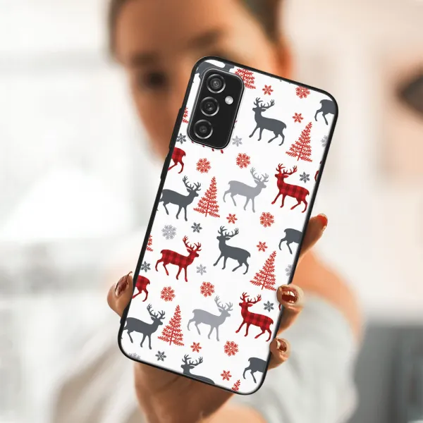 MY ART Kryt s vianočným dizajnom Samsung Galaxy M52 5G DEER (068)