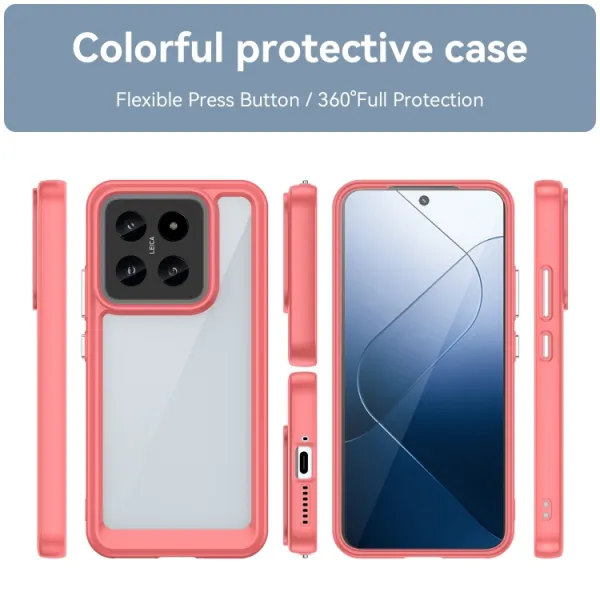 CRYSTAL Ochranný kryt pre Xiaomi 14 červený
