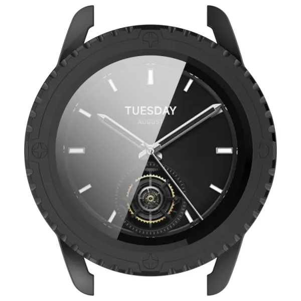 PC FULL COVER Plastový kryt so sklom pre Xiaomi Watch S3 čierny