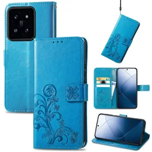 ART FLOWERS Peňaženkový obal pre Xiaomi 14 modrý