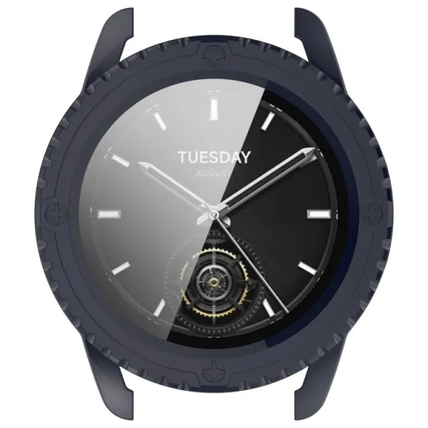 PC FULL COVER Plastový kryt so sklom pre Xiaomi Watch S3 modrý